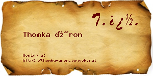 Thomka Áron névjegykártya